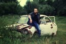 man and car
